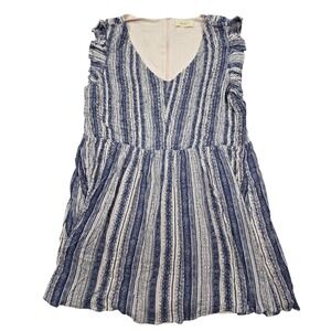 A Beautiful Soul Blue White Striped Ruffle Babydoll Dress‎ Size C aka 22/24 (3X)